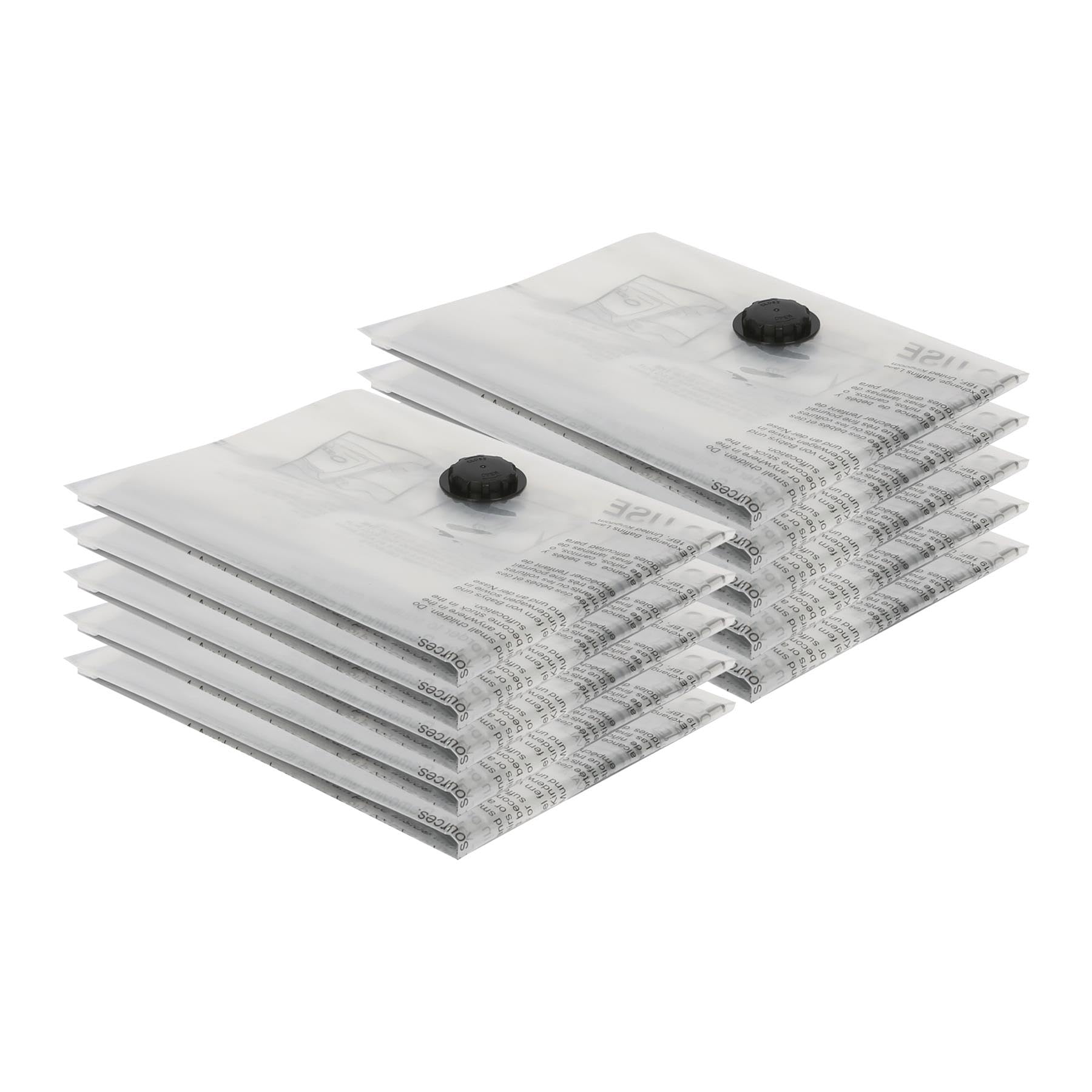 Harbour Housewares Vacuum Storage Bags - Large (60 x 80cm) - 10x Heavy Duty Reusable Plastic Clothes Duvet Bedding Travel Moving Packing Suction Space Saver Organiser Zip Lock Luggage Bag