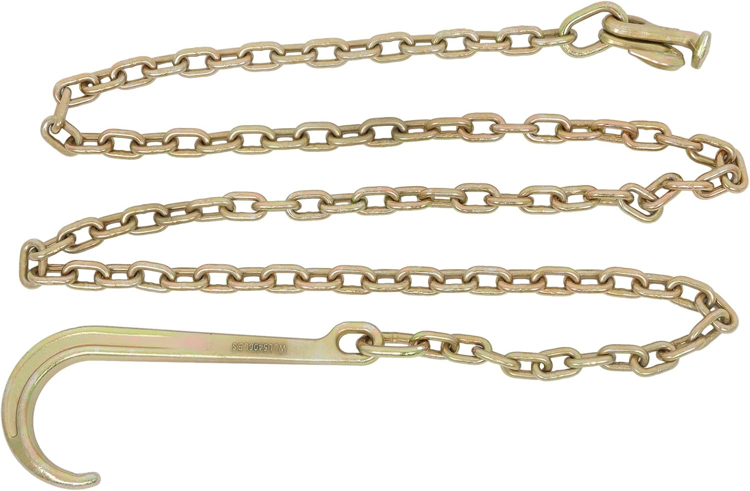 5/16in x 10 FT Grade 70 Tow Chain 15 with J Hook Recovery Wrecker Axle Tow Truck Chain