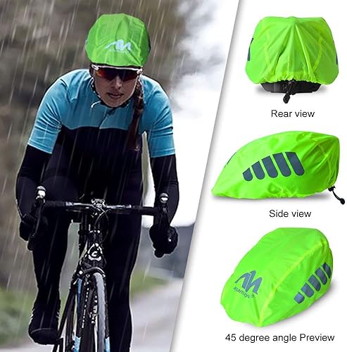 Miniatura 7 de ayamaya Funda para casco de bicicleta con tira reflectante, alta visibilidad, impermeable, para ciclismo, casco de bicicleta, resistente al viento,