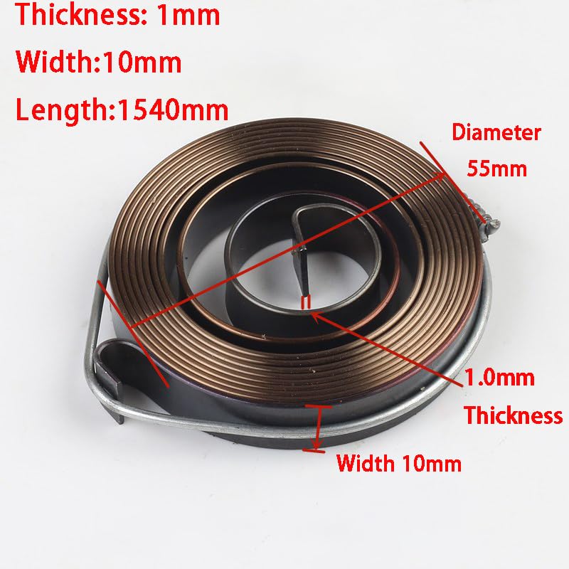 wewey 1pc Metal Extension Spring, Constant Force Extension Springs 1 * 10 * 1540mm, Drill Press Replacement Return Spring