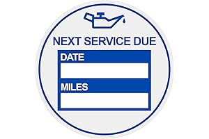 2-Inch Next Service Due Easy Remove Oil Change Static Cling Labels (102 Pack)