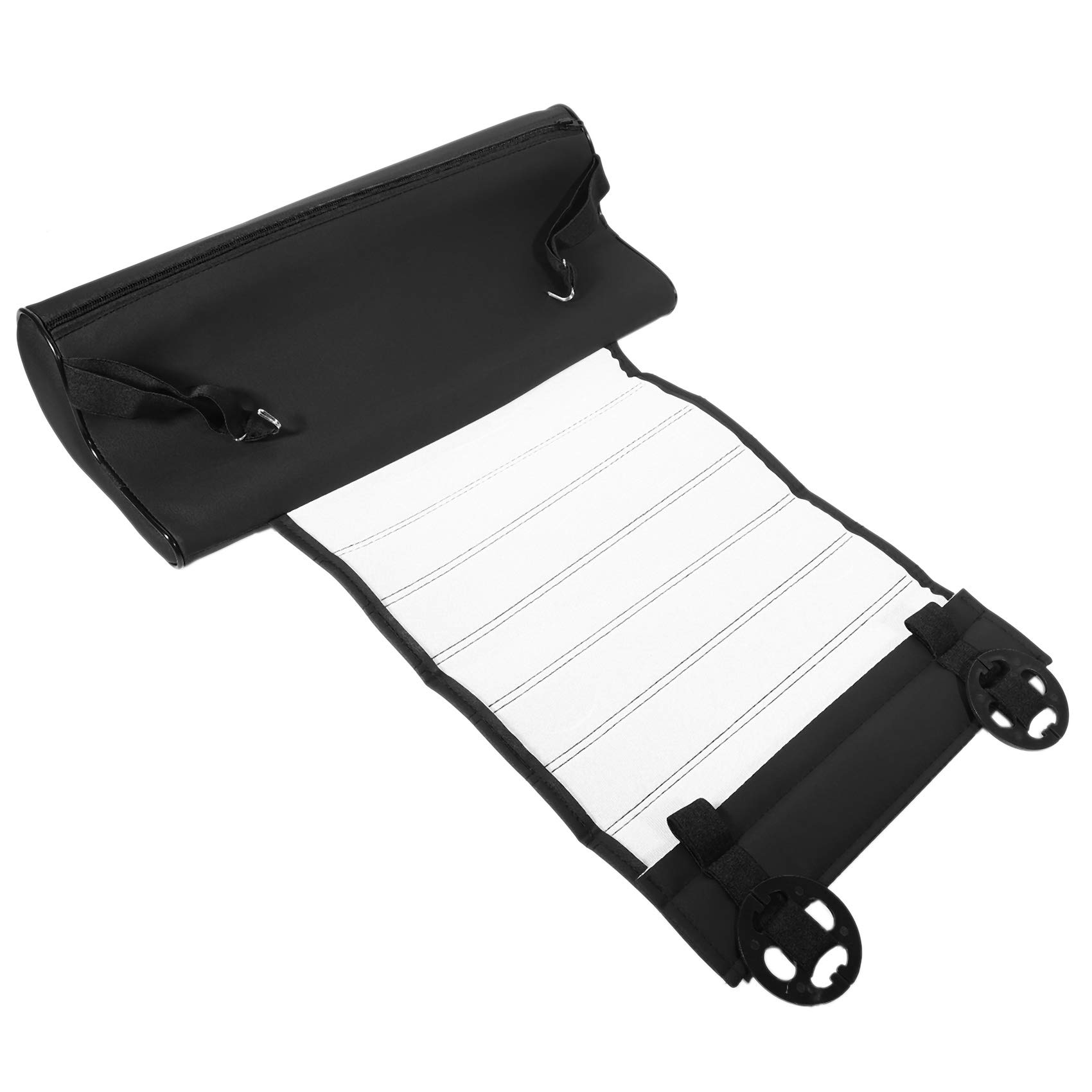 Seggiolino Universale Cuscino per Gambe in Pelle Supporto per Estensione Tappetino per Piedi Morbido Cuscino per Gambe Cuscino in Pelle Memory Knee Nero