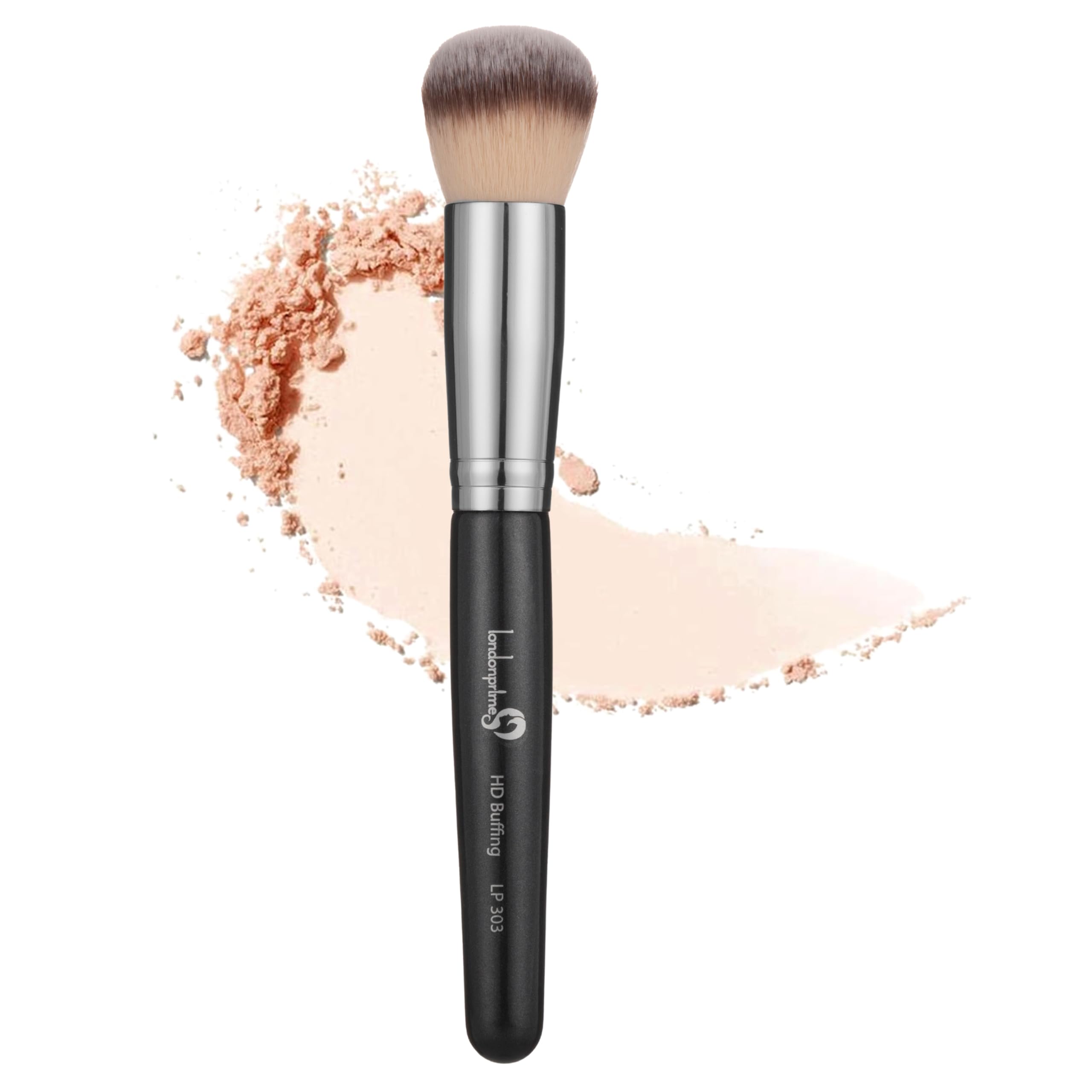 London Prime Buffing Brush for Makeup – Dense Soft Bristles – Multi-Use Powder & Blush Applicator – Flawless Face Finish – Ergonomic Handle (Suitable for Compact, Loose Powder, Blush)(LP-303)-image-1