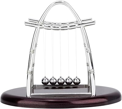 Newtons Cradle Balance Balls, Swinging Kinetic Balls Physics Educational Balance Balls Desktop Swinging Balls for Home Office L
