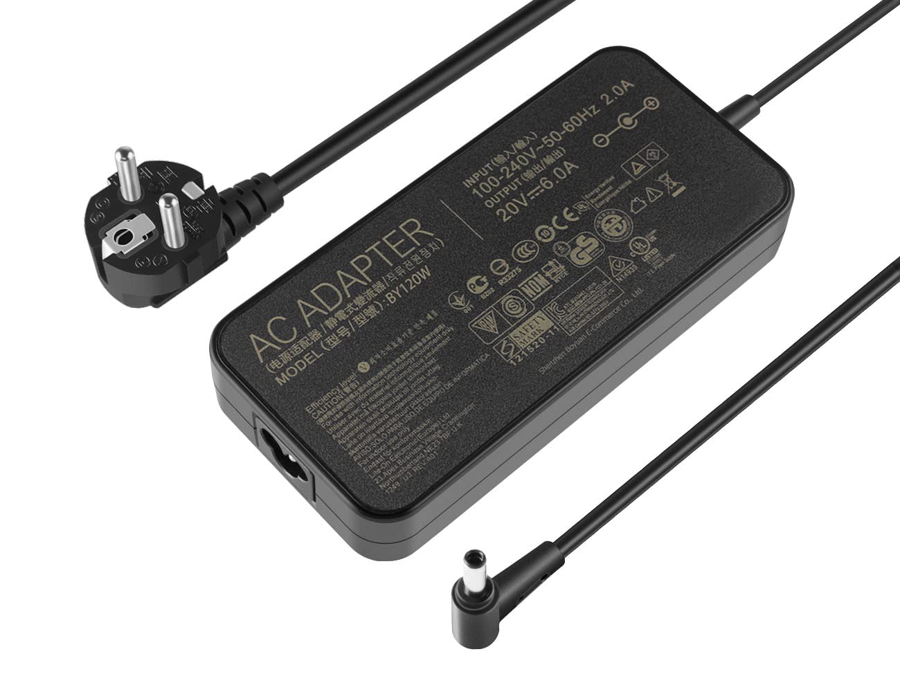 20V 6A 120W Chargeur Adaptateur Compatible avec ASUS A17-120P2A 90XB06VN-MPW000 X3400PH X3400PH VivoBook Pro 14 OLED S3400QC VivoBook Pro 14X OLED N7400QC N7400QE M7400QC