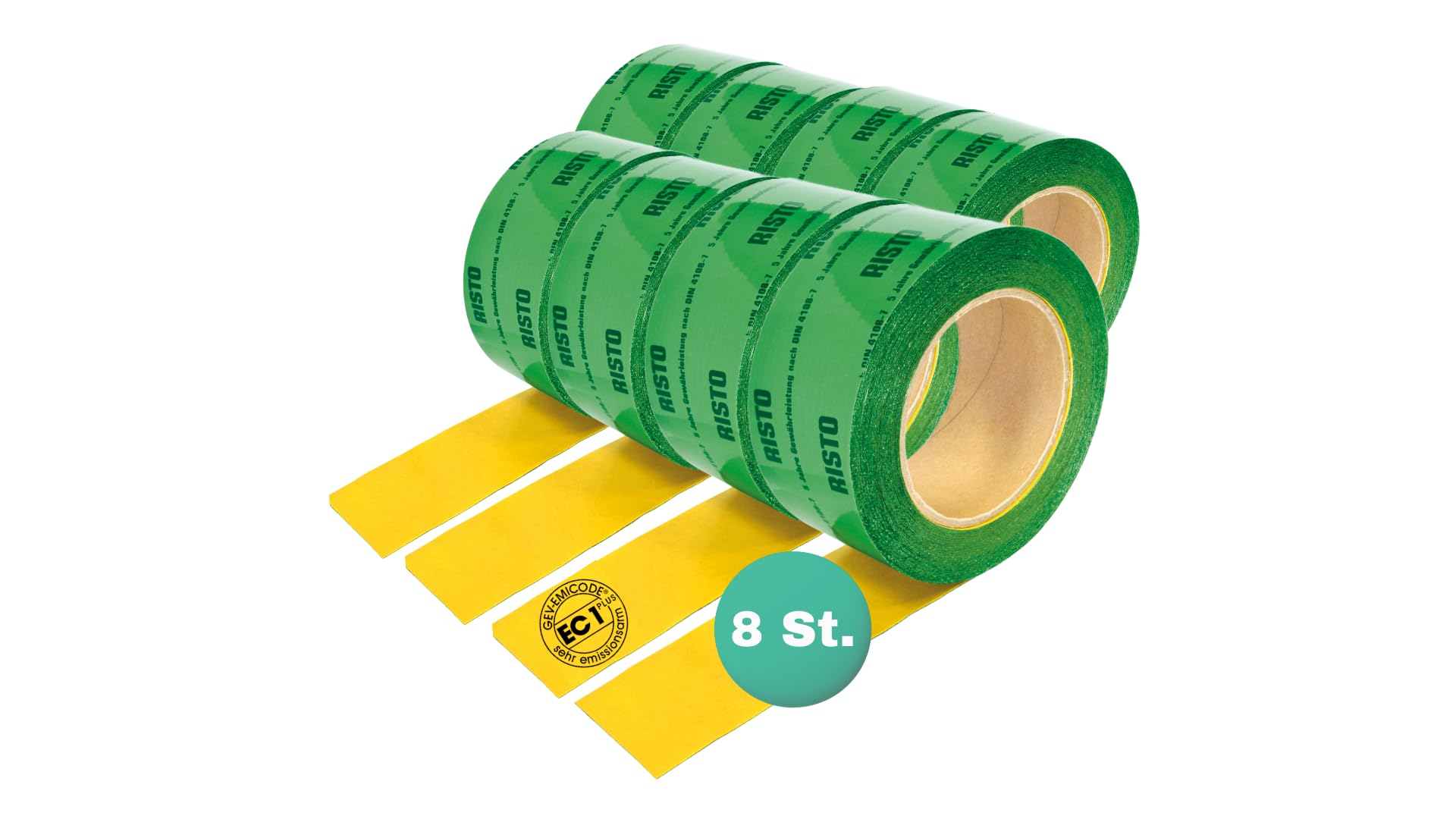 8 ruedas (60mmx25 m) cinta adhesiva verde Vapor freno cortavapor Barrera de vapor