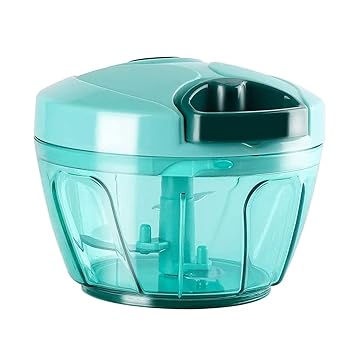 PENTOLE Mini Handy Vegetable Chopper with 3 Sharp Stainless Steel Blade, Anti Slip Silicone,Compact,Chopping Machine for Home Kitchen - 450 mL (Green, Pack of 1)