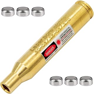 .30-06/25-06/270 Bore Sight Laser Red Dot Cartridge Laser bore Sighter with 2 Sets of Batteries - MOSANDON