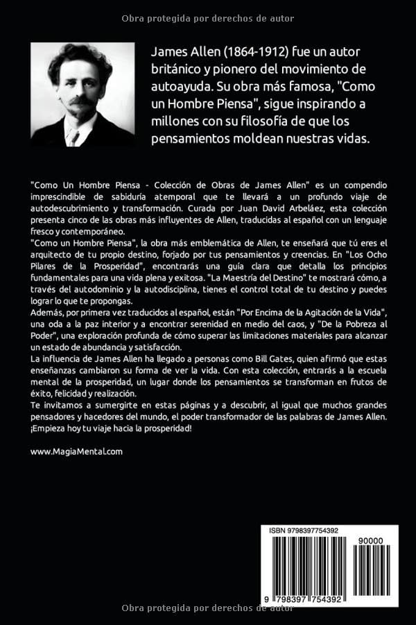 Miniatura 2 de Como Un Hombre Piensa - Colección 5 Obras Esenciales de James Allen en Español Incluye Cómo un Hombre Piensa, Los Ocho Pilares de la Prosperidad, La
