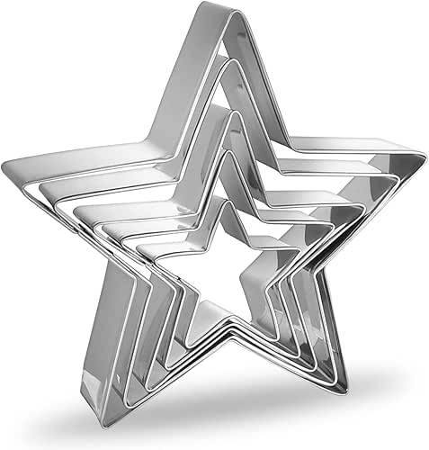 Prasacco Lot de 5 emporte-pièces en forme d'étoile en acier