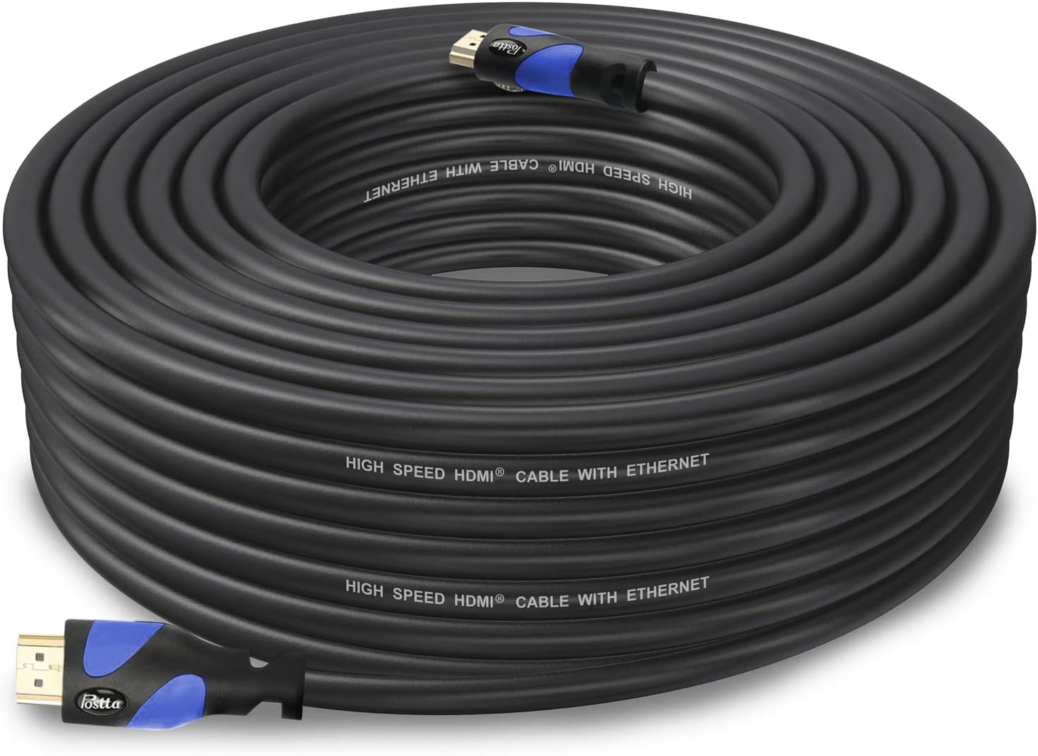 Postta HDMI Cable 50 Feet Blue HDMI 2.0 Support 4K 2160P 1080P 3D Audio Return Ethernet 1 Pack