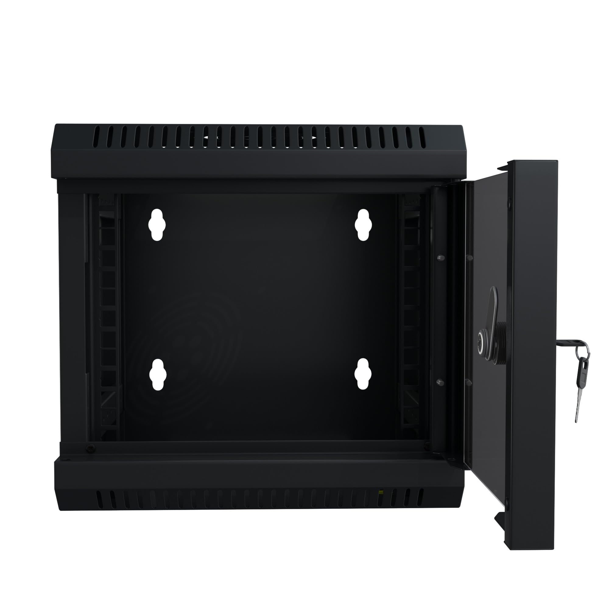 TP434 - Mini gabinete de red de 25.4 cm con ventilación 4U con 22.9 cm de profundidad | Para carcasa de mini servidor/rack de red, con puerta de cristal y fácil montaje