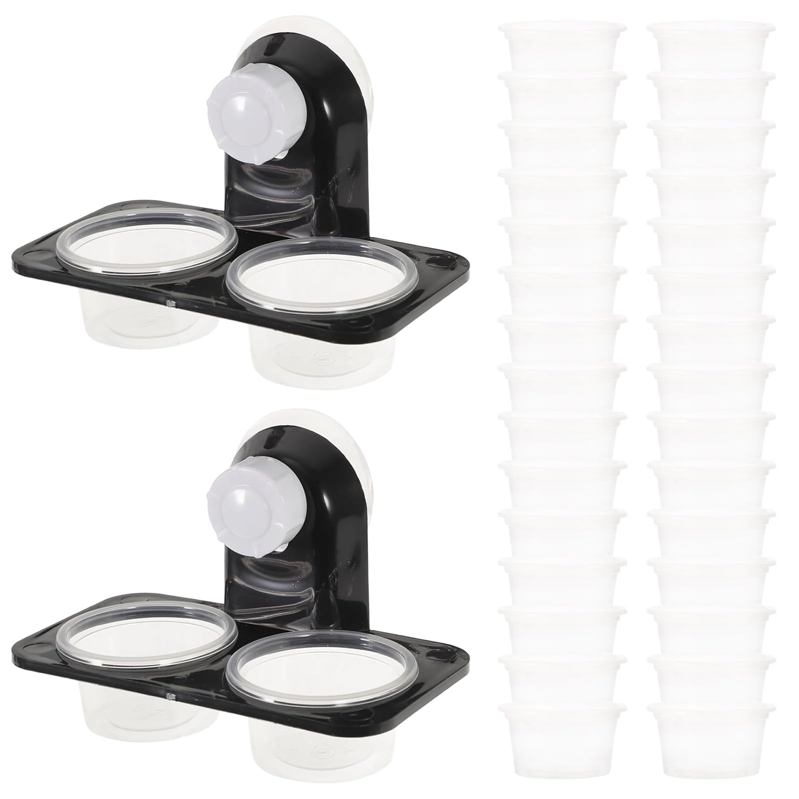 2 Pièces Bol Alimentation Gecko, Reptile Feeder Ventouse, avec 32 Tasses Interchangeables, Convient aux Petits Animaux de Compagnie comme Le Lézard, Le Gecko à Crête, Le Gecko Léopard (B)