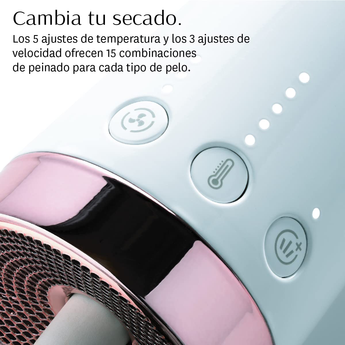 T3 AireBrush Duo con dos accesorios Cepillo de aire caliente con accesorios intercambiables, incluye 15 combinaciones de velocidad y calor, con interruptor para aumentar el volume