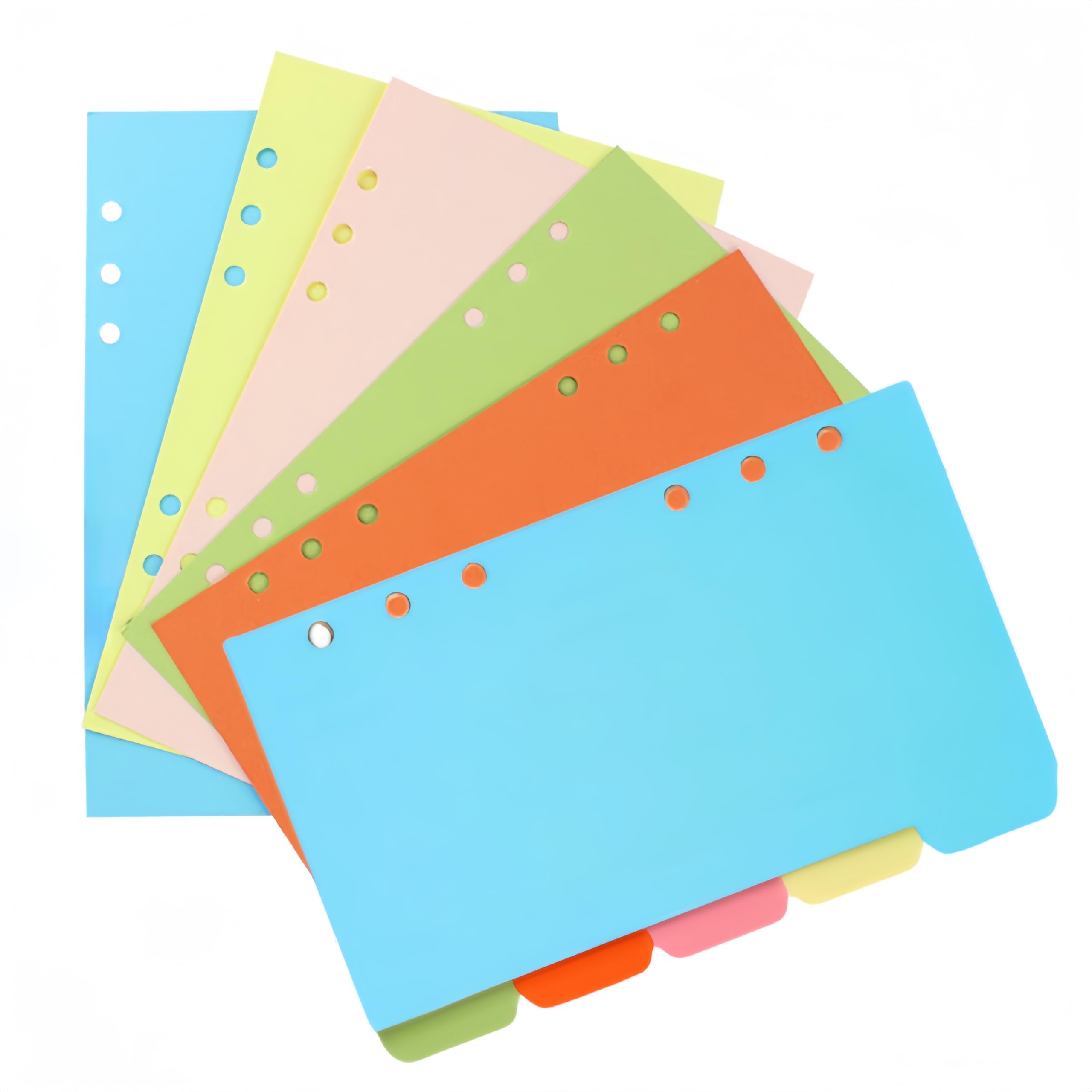 25 Divisori Colorati A5 Per Raccoglitori - 6 Fori, 5 Colori, 21x14cm - Foto 6