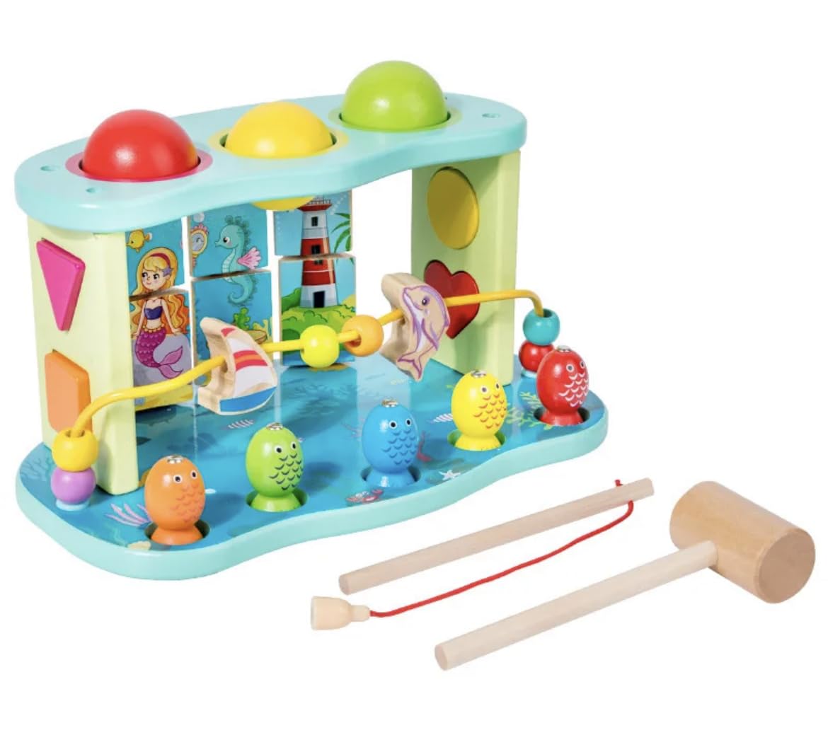 TOYARTSY Musical Pounding Toy for Educational Play, Wooden Montessori Baby Musical Toys with Hammer and Slide Out Xylophone for Toddlers (Candy) (B0CR1L65L1) Amazon Price History, Amazon Price Tracker