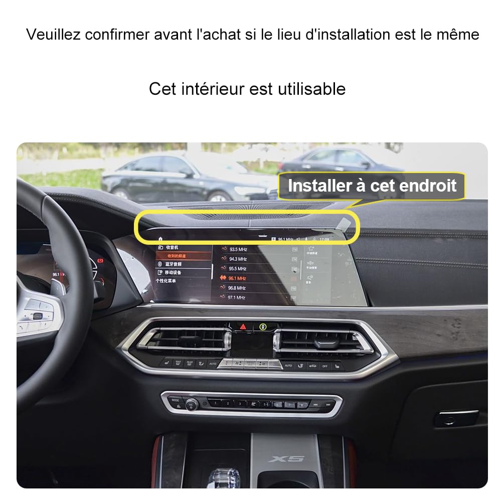 Support Téléphone Voiture pour BMW X5 / X6 / X7 - Accessoires [Compatible uniquement avec BMW X5/X6/X7 G05, G06, G07, F95, F96 (années 2019-2023)] Rotatif 360°、Opération à Une Main、Facile à Installer