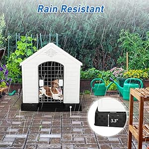 Luckyermore Dog Kennel Outdoor Waterproof Rainproof Pet House Crate with Door Indoor Plastic Puppy Cage Medium  Cucciolini Doodles Luckyermore dog kennel outdoor waterproof rainproof pet house crate with door indoor plastic puppy cage medium   cucciolini doodles