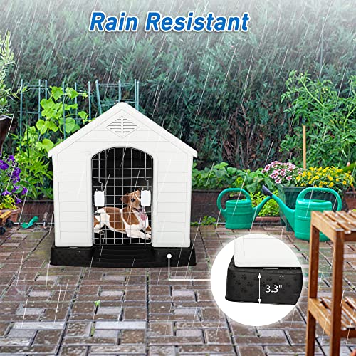 Luckyermore Dog Kennel Outdoor Waterproof Rainproof Pet House Crate with Door Indoor Plastic Puppy Cage Medium  Cucciolini Doodles Luckyermore dog kennel outdoor waterproof rainproof pet house crate with door indoor plastic puppy cage medium   cucciolini doodles