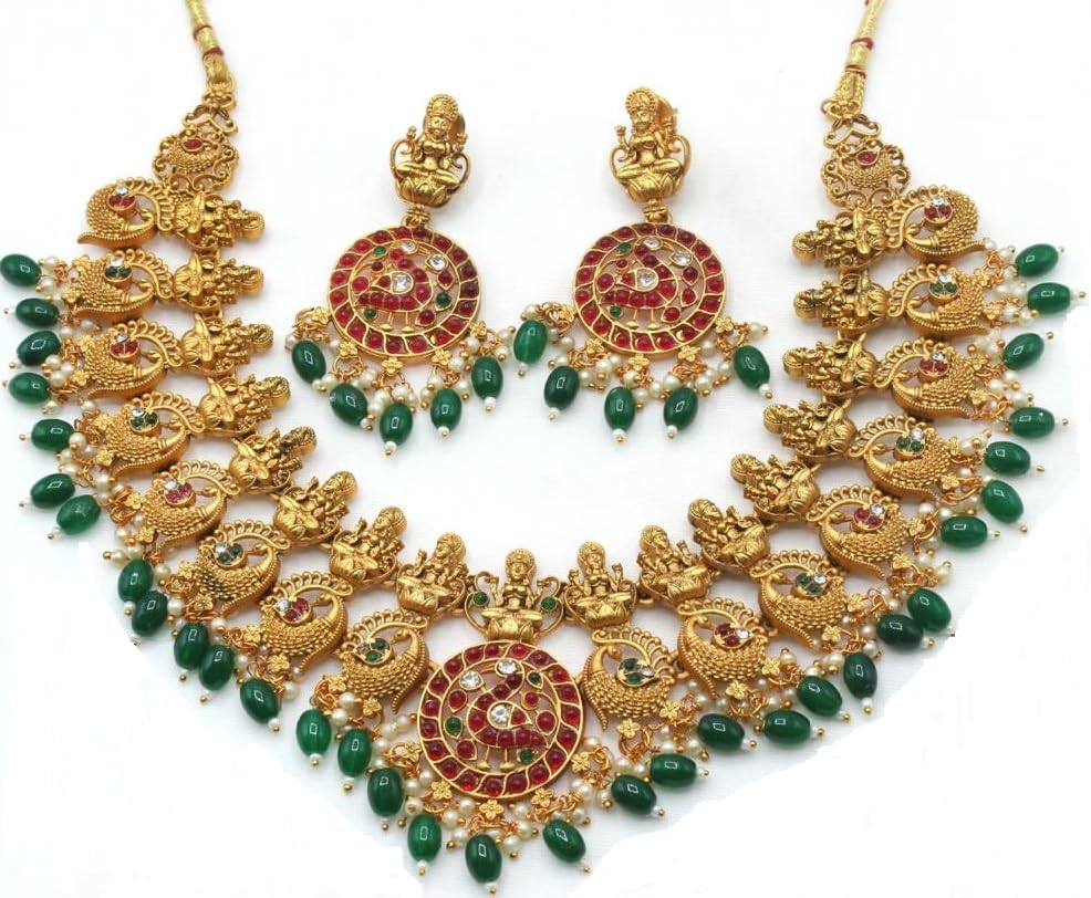 Nagneshi Art Gold Plated Jewellery Set Necklace set Choker Earing Ethnic Bridal set for Women (B0C778Z772) Amazon Price History, Amazon Price Tracker