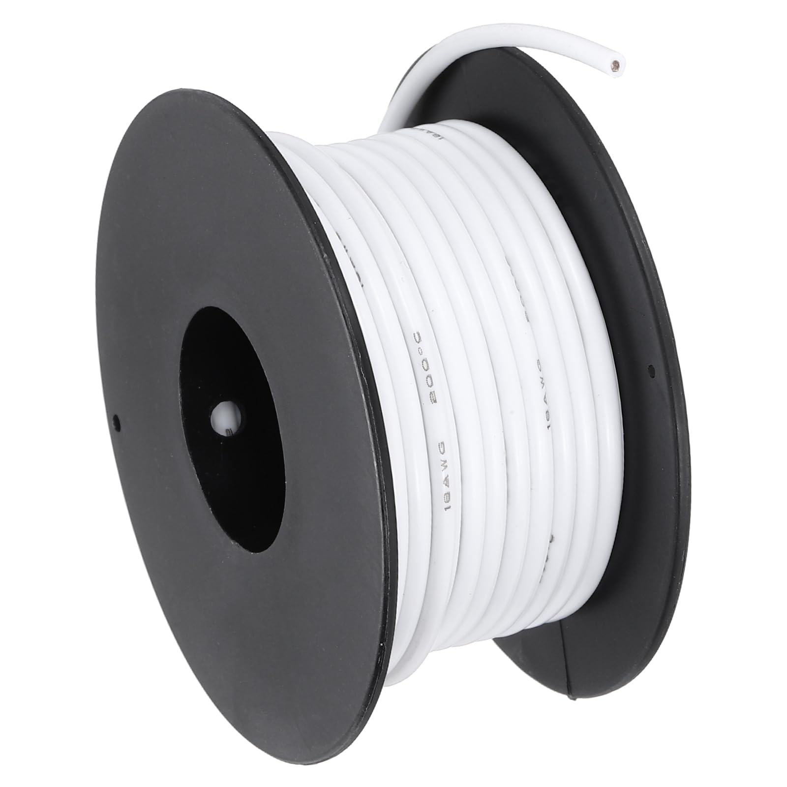 sourcing map 18 AWG Flexible Silicone Wire 9m/30ft, 18 Gauge Tinned Copper Electrical Stranded Wire 200 Celsius/392 Fahrenheit High Temperature Hookup Spool for DIY Model Wiring, White — image 1