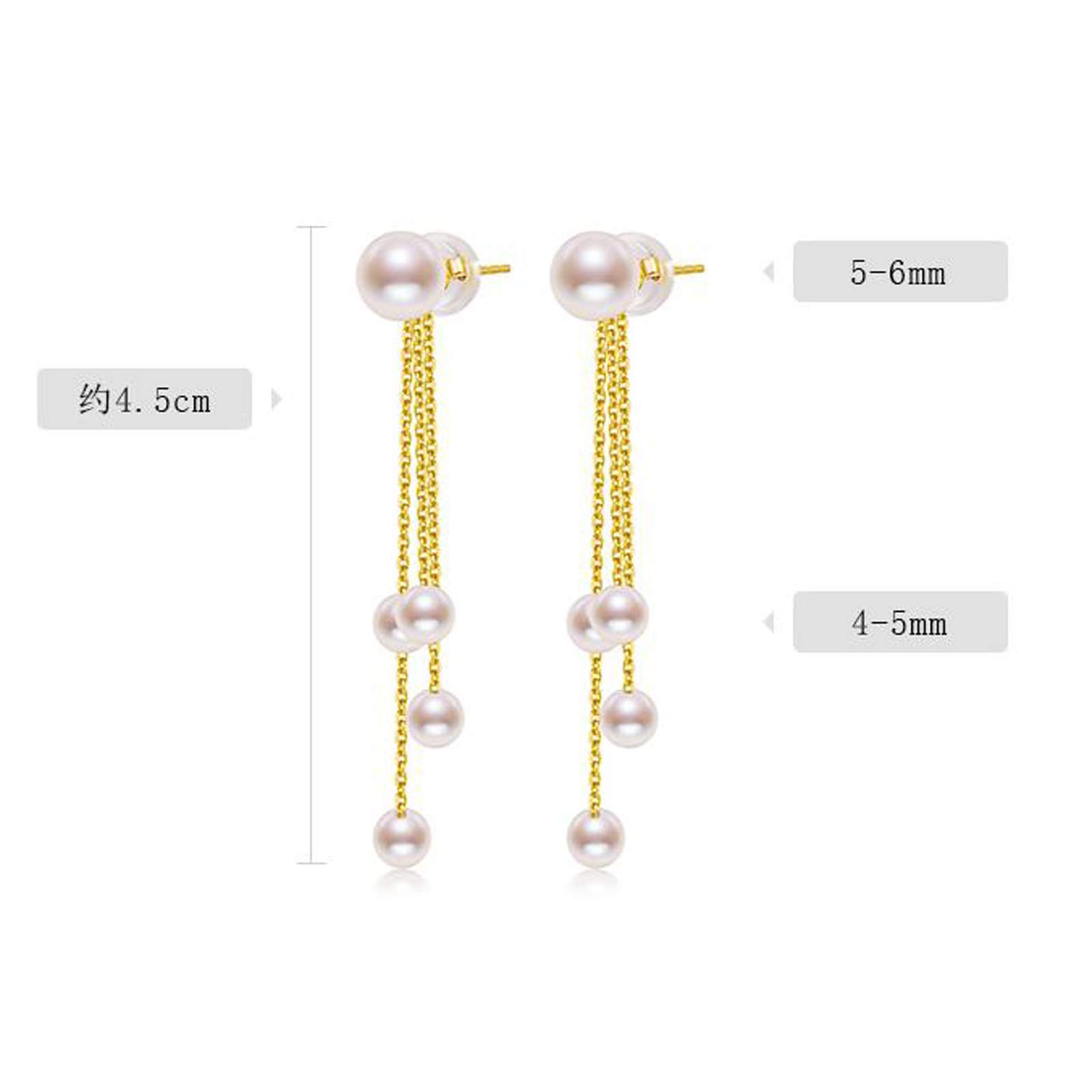 Modische Ohrringe für Damen, leuchtende Süßwasserperlen, modische Ohrringe für Damen, 18 Karat Gold, Quaste, Ohrstecker, Geschenk, Quaste, Ohrstecker, Schmuck (C, 1 Paar)