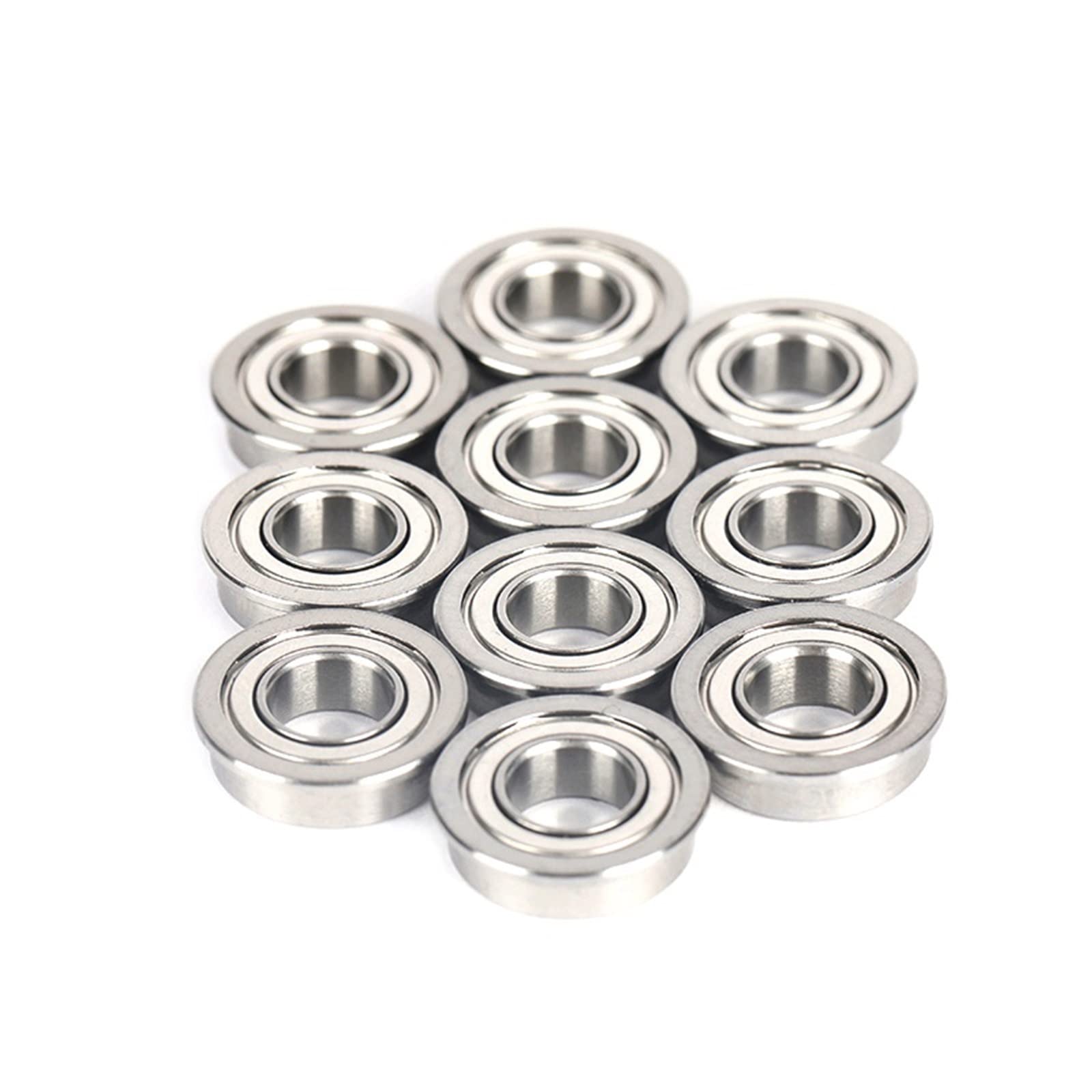 Łożysko kulkowe z kołnierzem, 10 szt. łożysk kulkowych kołnierzowych F6700ZZ 10x15x4 mm – wytrzymała stal chromowana, podwójna bieżnia wewnętrzna, uszczelnione dla ochrony przed kurzem