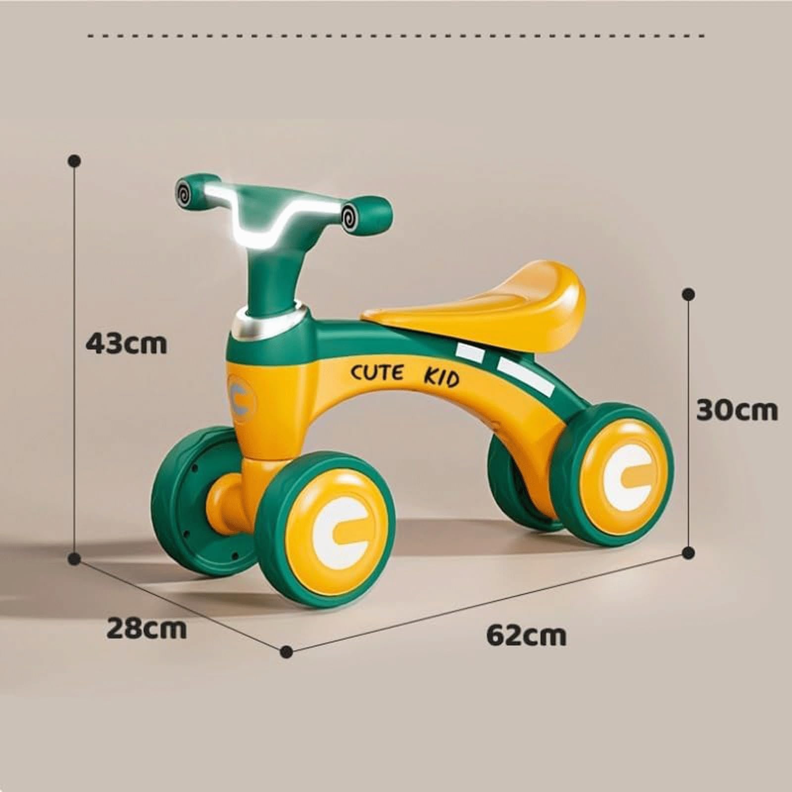 Huśtawka Samochód 4 koła Wiggle Samochód Kryty Hulajnoga Hulajnoga Muzyka Rowerek biegowy Światła Dziecięcy Wiggle Samochód Pchany Samochód Prezenty Urodzinowe(Geel)