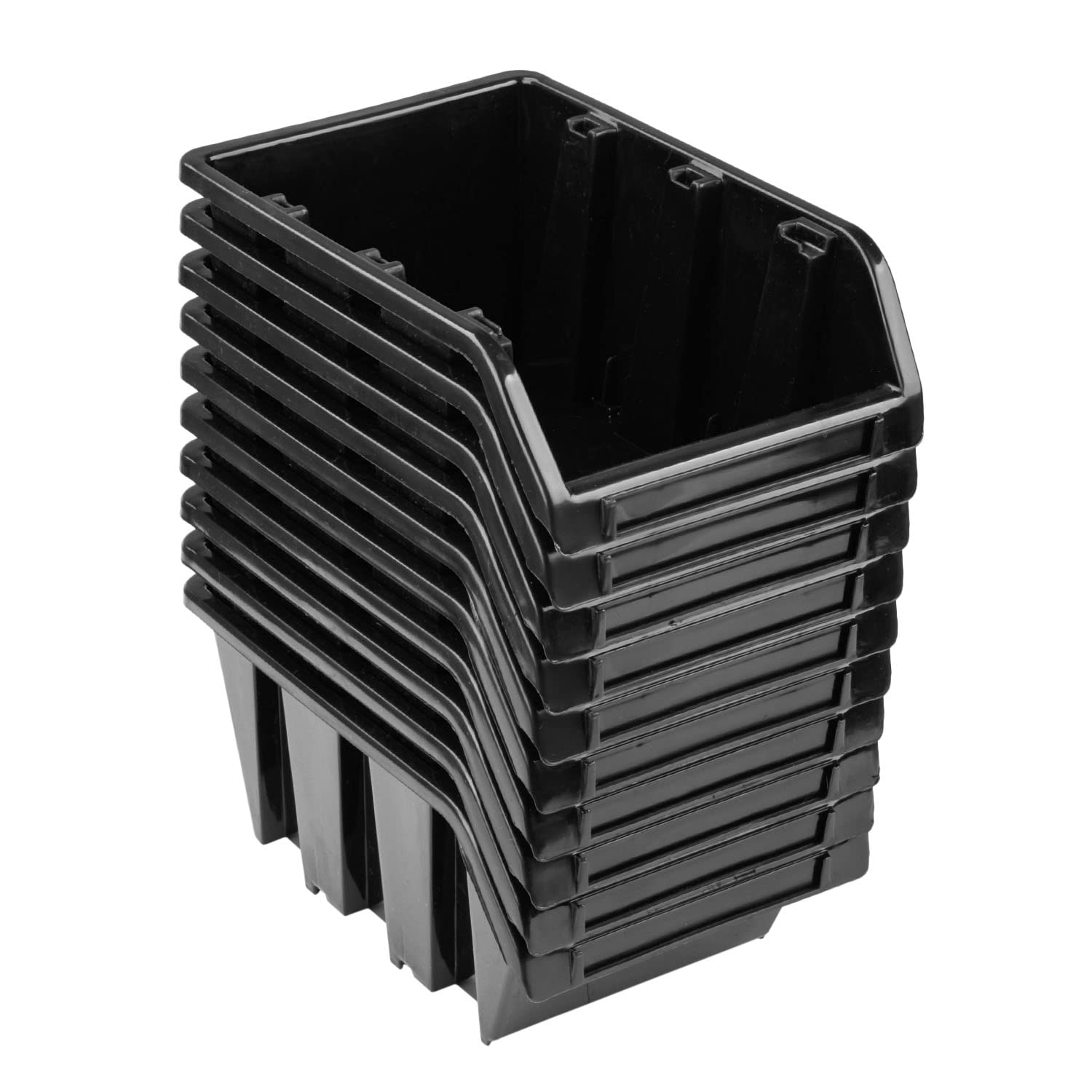PAFEN Stacking Boxes Set - 10 X 70 100 Display Box Stackable Storage Box, Black, 155 Mm