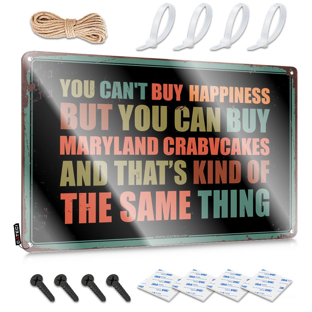 You Can't Buy Happiness But You Can Buy Maryland Crabvcakes Funny Vintage Signs Grunge | Stunning Accessories Decorative Wall Art(30X40CM)