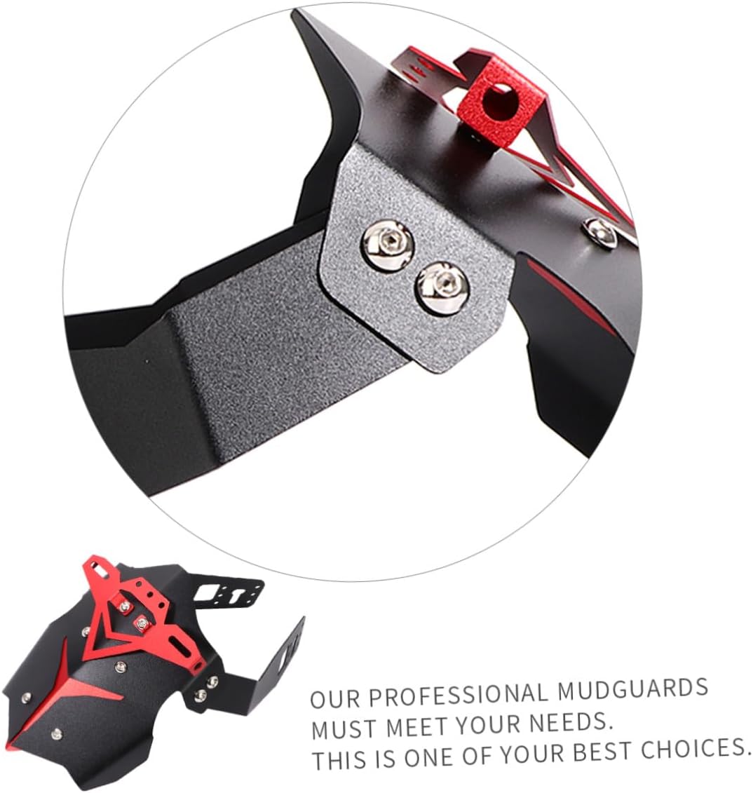 Motorcycle Rear Mudguard Aluminum Alloy Off-Road Water Splash Guard Red Sturdy Rear Fender for Motor Modification and Off-Road Riding