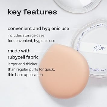 glow cloud sponge 3EA | featuring skin-friendly rubycell | puff-shaped sponge that effortlessly simplifies makeup application, perfect makeup sponge for quick and even application, 0.13 lbs