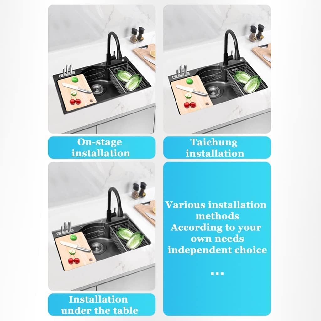 , Hotel/Home Integrated Small S, Nano Black 304 Stainless Steel Large Single Hotel/Home Integrated Small, Bar Prep Hotel/Home Integrated S