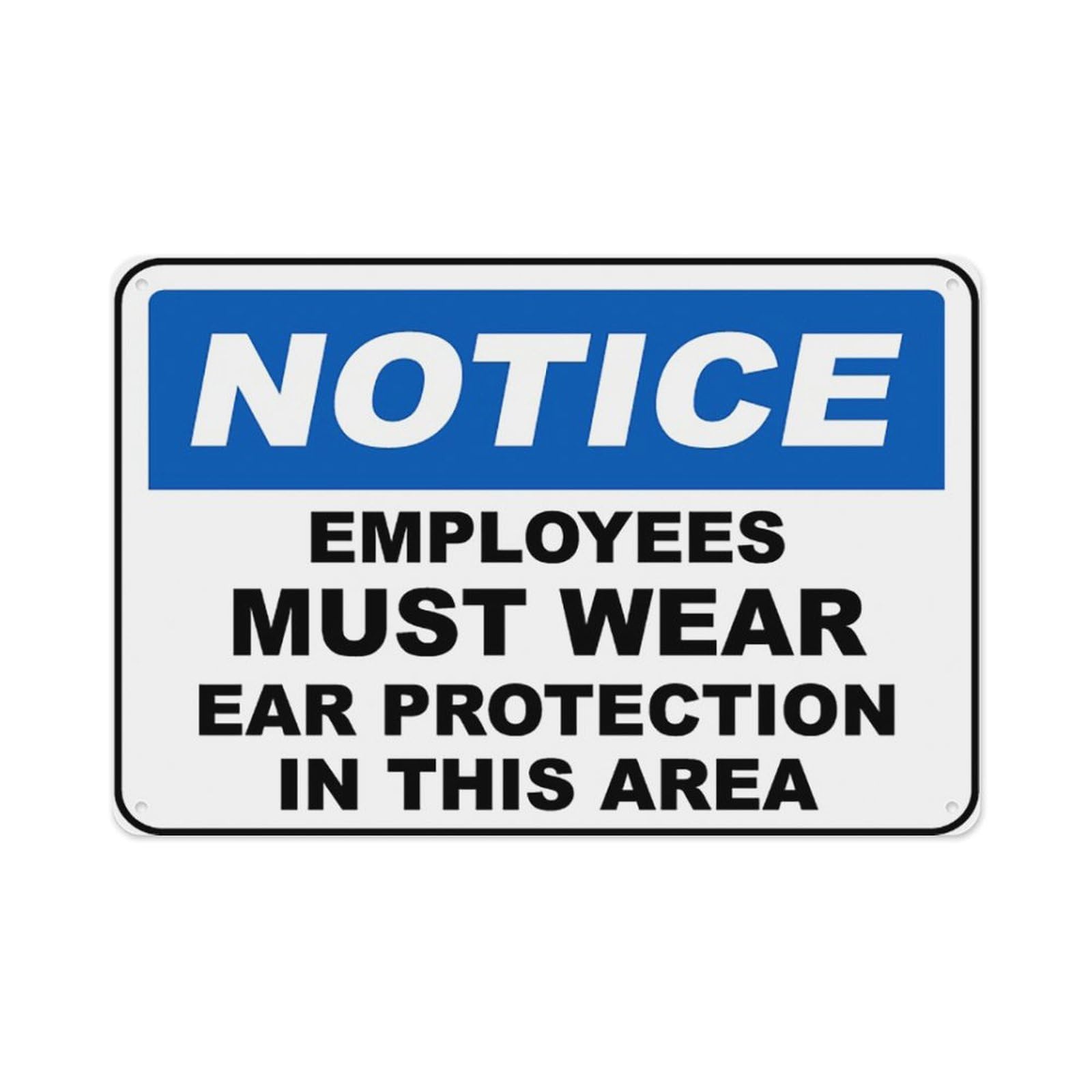 peiyeety Must Wear Ear Protection Sign Aluminum Tin Warning Signs For Home Outdoor Garden 12X16 Inches