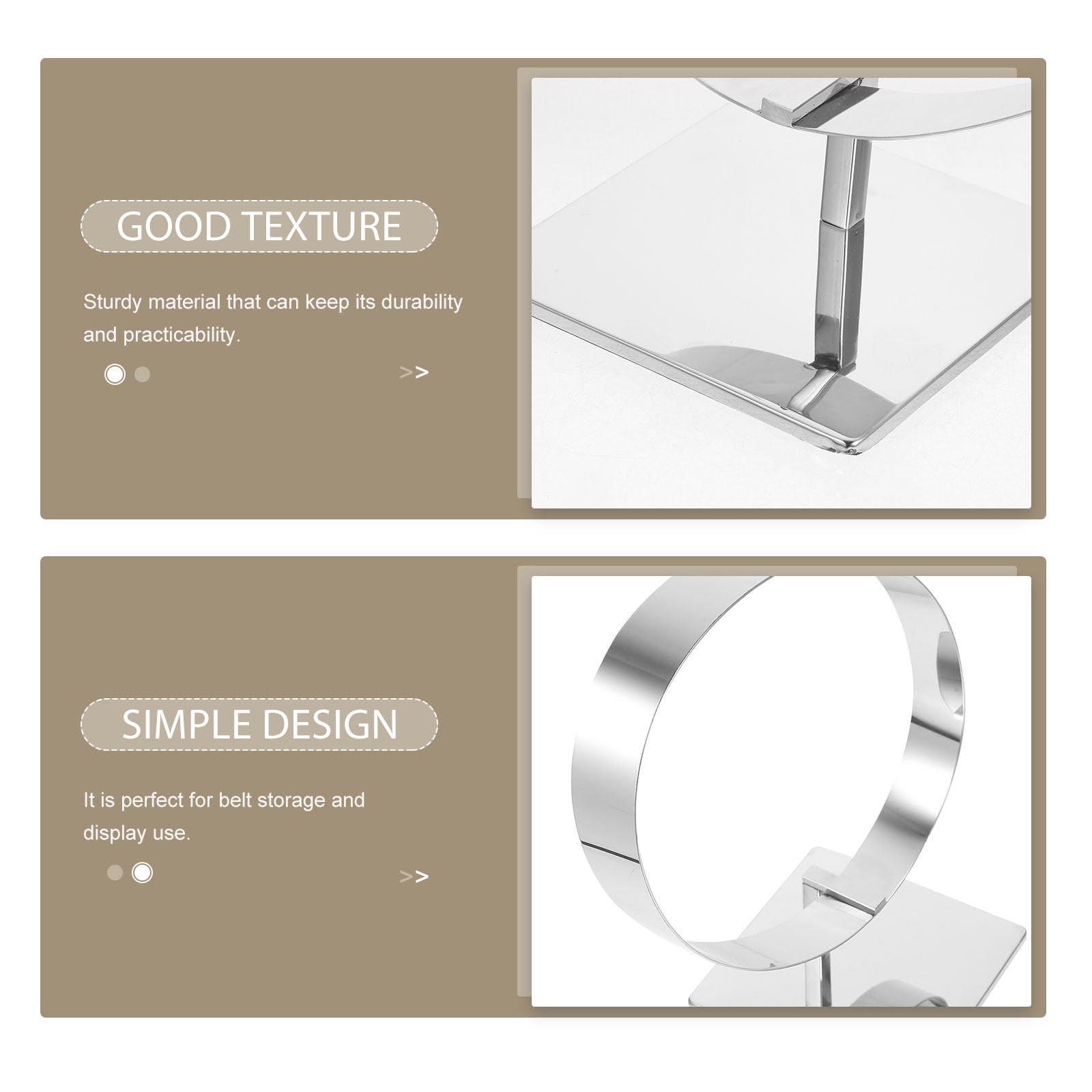 Artibetter Espositore per Cinture da Tavolo in Metallo Inox Base Salvaspazio Porta Cinture Bordi Arrotondati per Negozi e Supermercati Resistente e Compatto