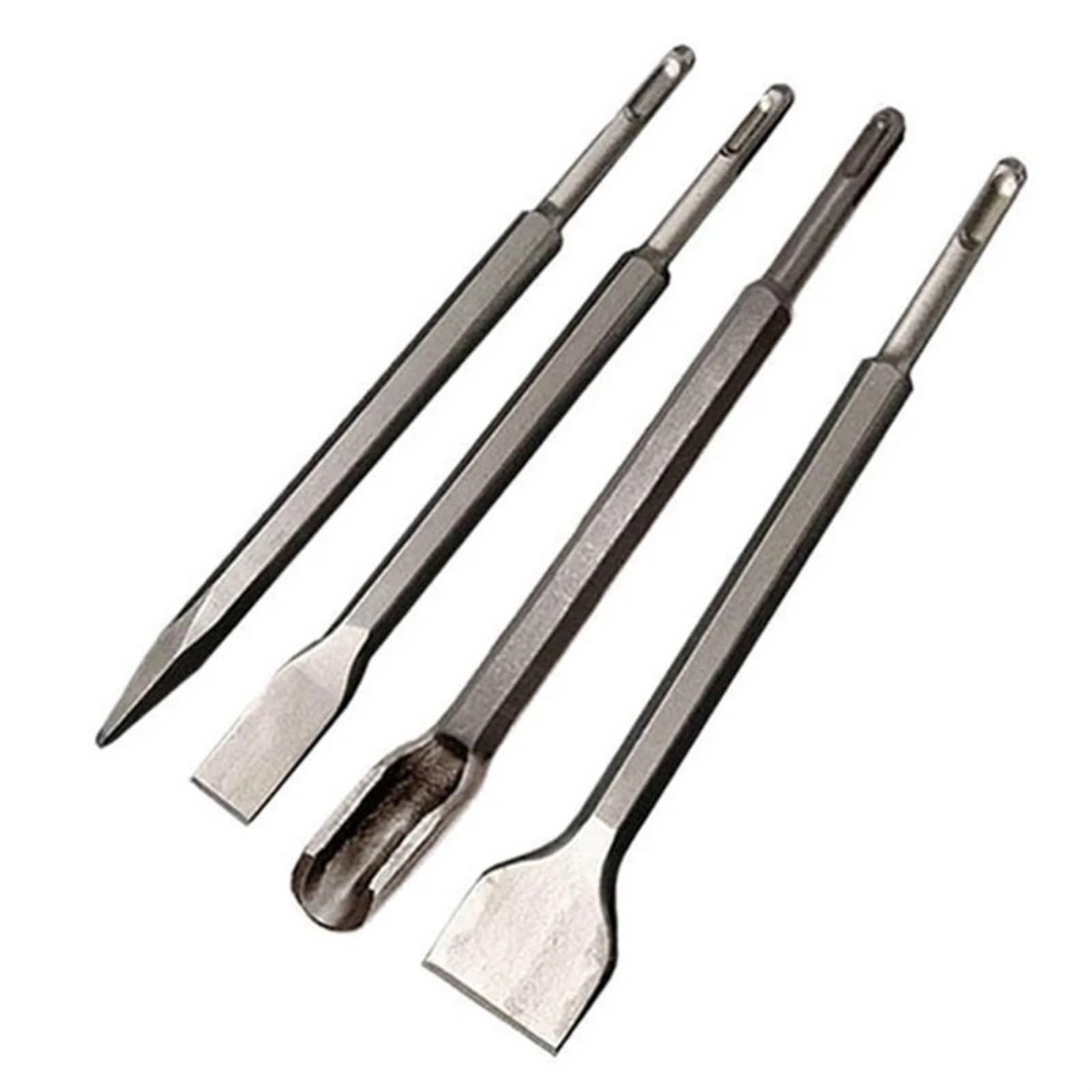 Scalpello Muratore 4 Pezzi scalpelli Set Point sgorbia Martello Piatto Punta Trapano ammer Trapano Muro di Cemento Punta utensile Manuale