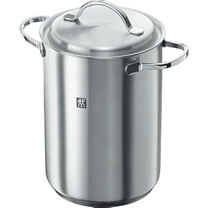 ZWILLING 40990-005 16 cm Pasta/Asparagus Pot – Large Cooking Pot with Hooked Basket, 4.5L Stockpot, Induction Hob Suitable, Spaghetti Pan with Strainer, 18/10 Stainless Steel Cookware, Pressure Pot