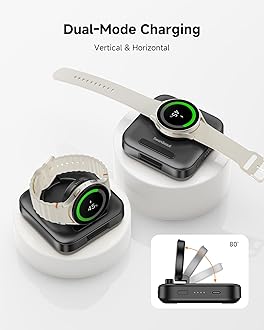 1800mAh Charger for Samsung Galaxy Watch 8/8 Classic/7/Ultra/FE/6/6 Classic/5/5 Pro/4/4 Classic/3/Active 2/Active, Portable Watch Charging Station for Travel, SwanScout 303S