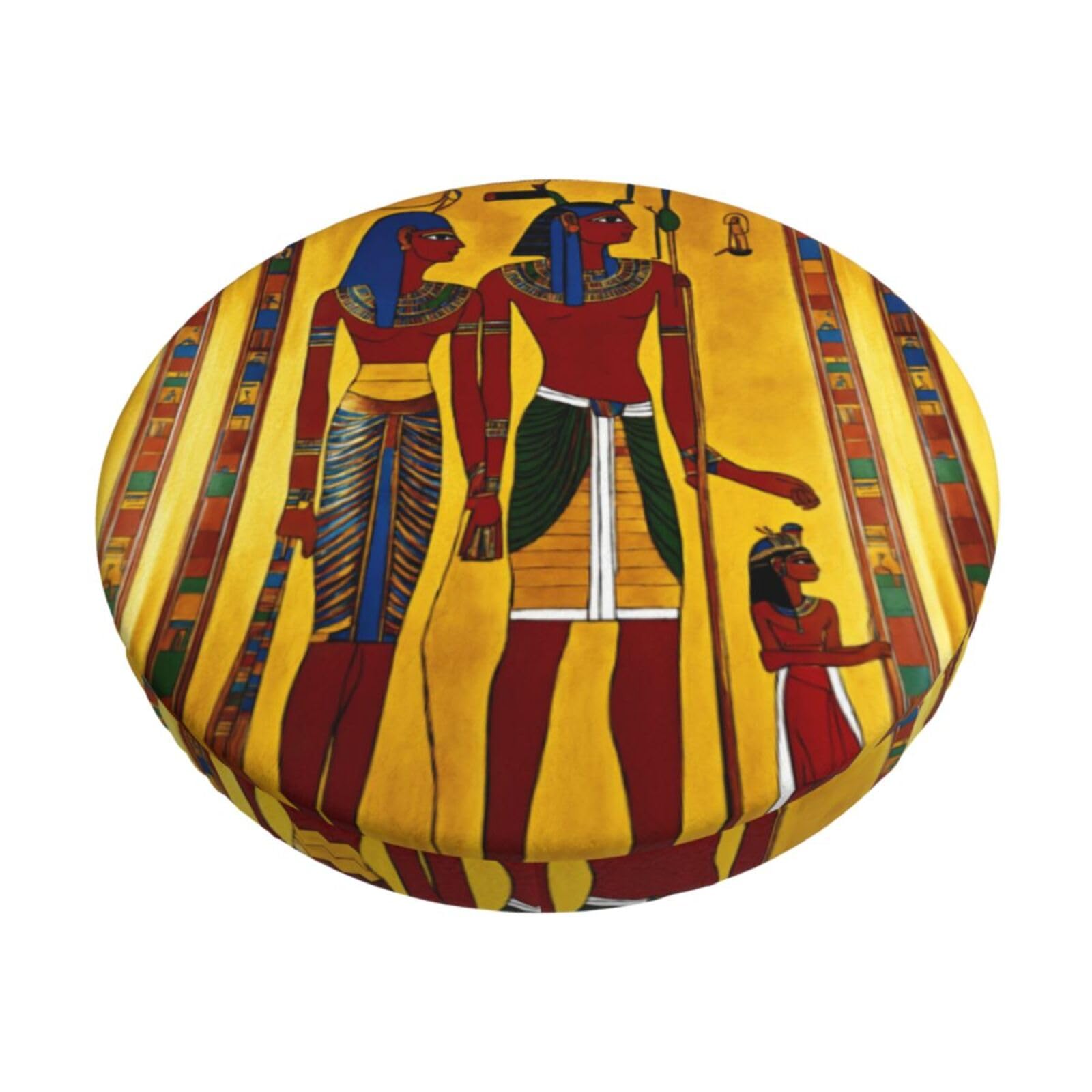 GUCHENP Ancient Egypt Tribe Series Print Round Bar Chair Cushion Cover,Washable Chair Protector For Indoor Home Furniture Decor