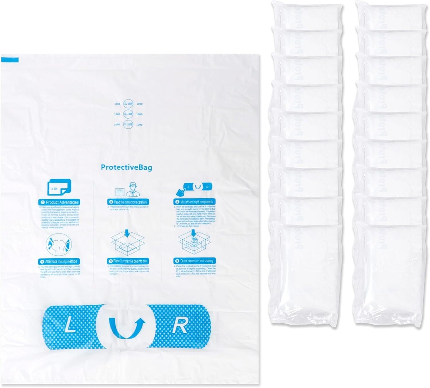 20-pack 20“x28” expansion foam packaging,Suitable for wrapping fragile or valuable items, such as precision instruments, special-shaped industrial parts, electronic products, ceramics, etc.