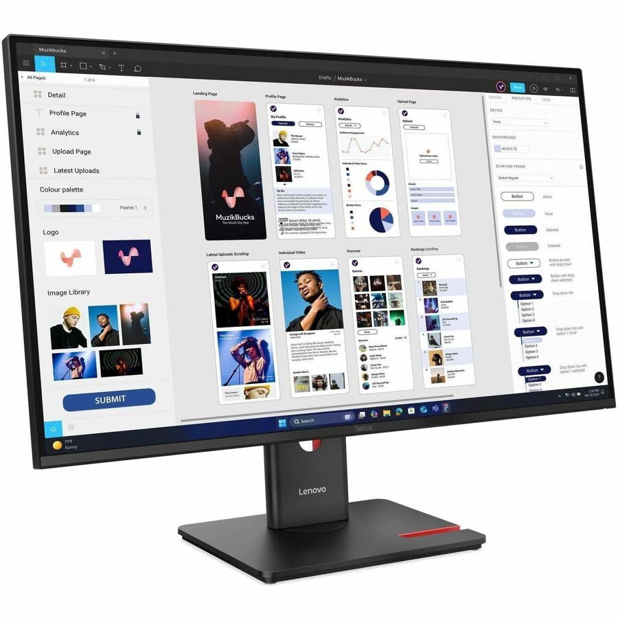 Lenovo ThinkVision T32UD-40 32 Class 4K UHD LED Monitor - 16 9 - Eclipse Black