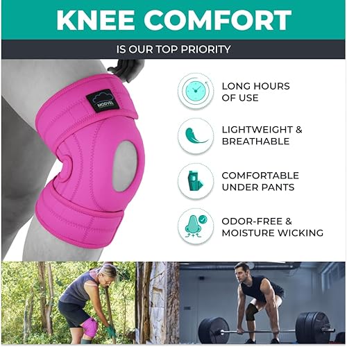 Miniatura 5 de MODVEL Rodillera con estabilizadores laterales  FSA o HSA elegible  Almohadillas de gel para rótula para dolor de rodilla, desgarro de menisco, ACL,