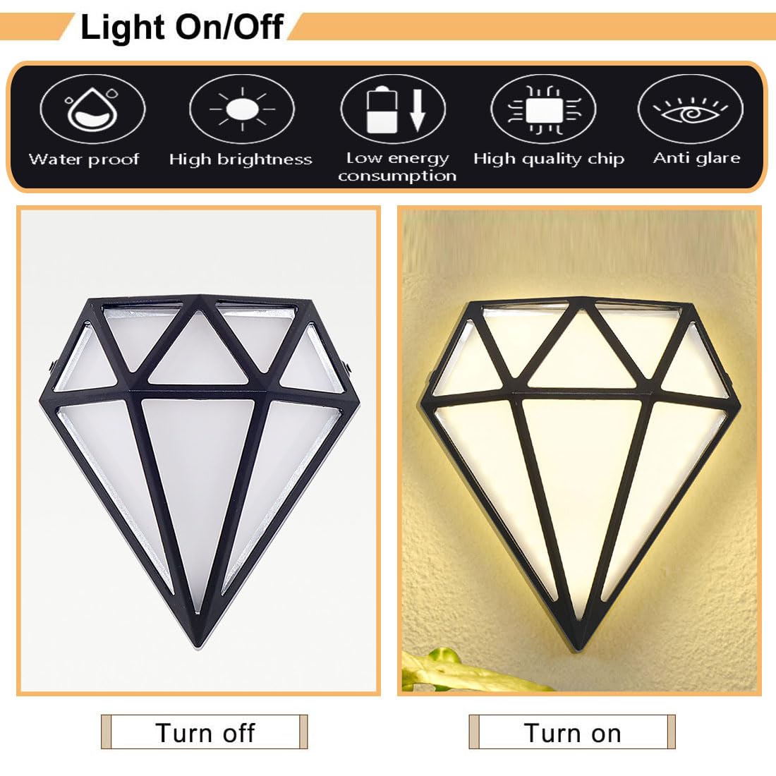 Ściana LED Walka wewnętrzna nowoczesna sconce czarne/złote światła aluminiowe wodoodporne diament