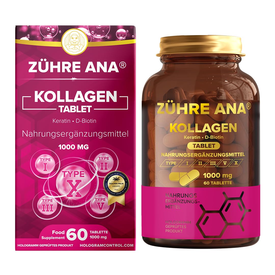 Zühre Ana 5 Tip Hidrolize Kolajen Tip 1, Tip 2, Tip 3, Tip 5, Tip 10 Ve Keratin, Biotin 60 Tablet