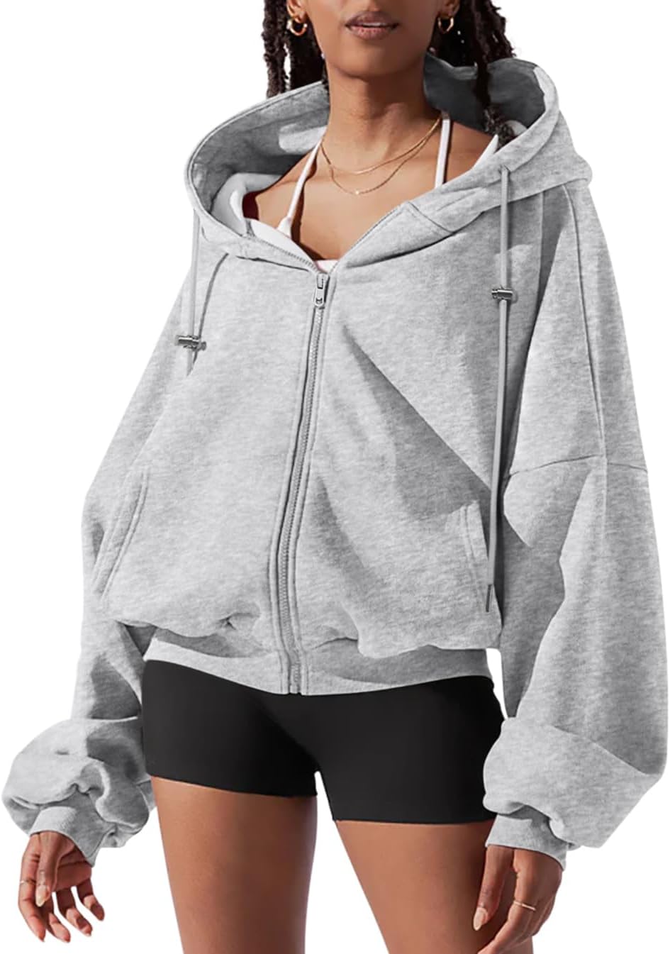 Womens Zip Up Hoodies Oversized Workout Sweatshirts Fall Fashion 2025 Casual Fleece Y2k Jackets Winter Fall Clothes - Image 4