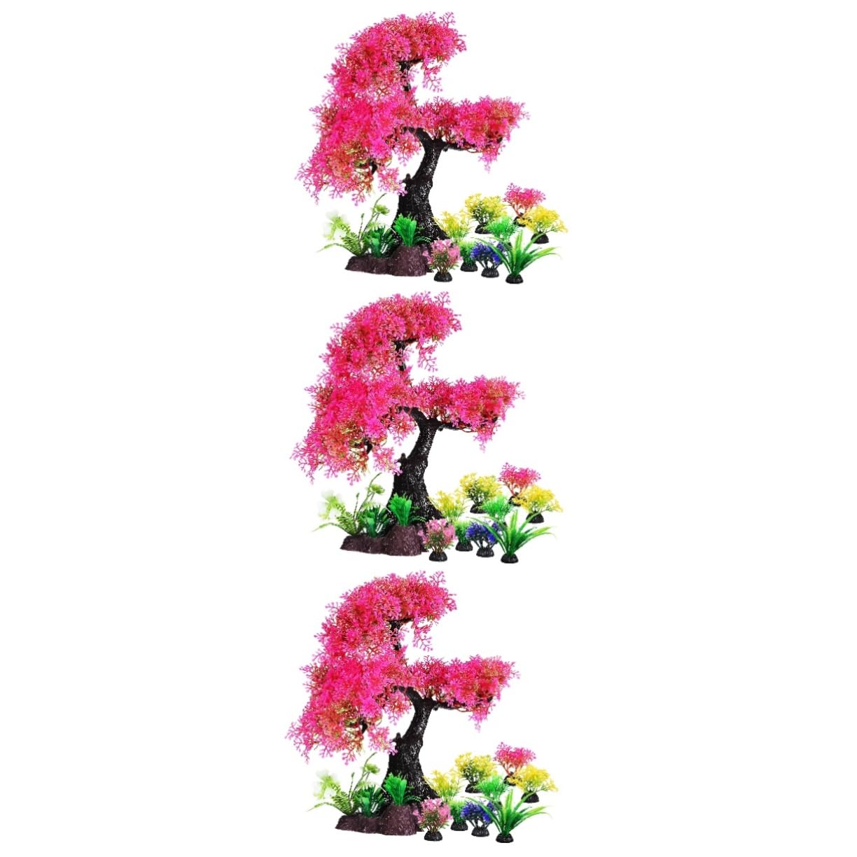 BESTonZON 30 Pezzi Acquatica Di Plastica Albero Di Pino Finte Piante D'Acquario Piante Da Serbatoio Di Pesci D'Acquario Realistico Decorazioni Per Serbatoio Di Pesce