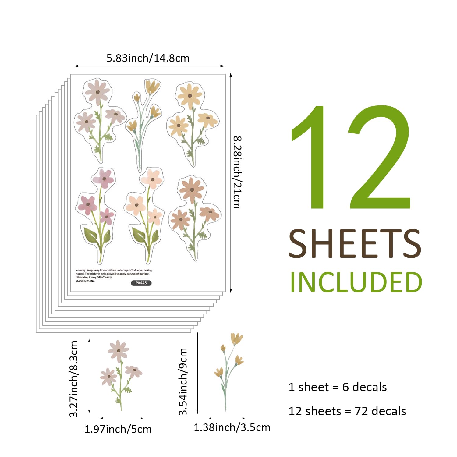 Neukids Scandinavian Flowers Children's Wall Sticker Girls Wall Decals Nursery Stickers for Kids Livingroom Kindergarten Window Girl Bedroom Decor - Image 3
