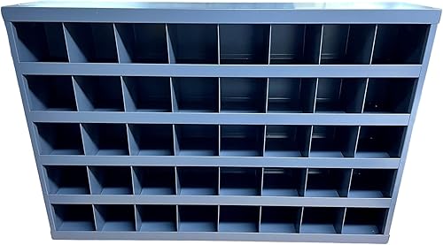 M&M Fasteners - Contenedor de acero laminado en frío con recubrimiento en polvo, 40 compartimentos, cubo de pernos, 33-3/4 pulgadas de largo x 6-1/2