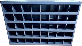 M&M Fasteners Cold Rolled Steel Powder Coated 40 Compartment Pigeon Hole Bin, Bolt Bin 33-3/4" L x 6-1/2" W x 22-1/4" H
