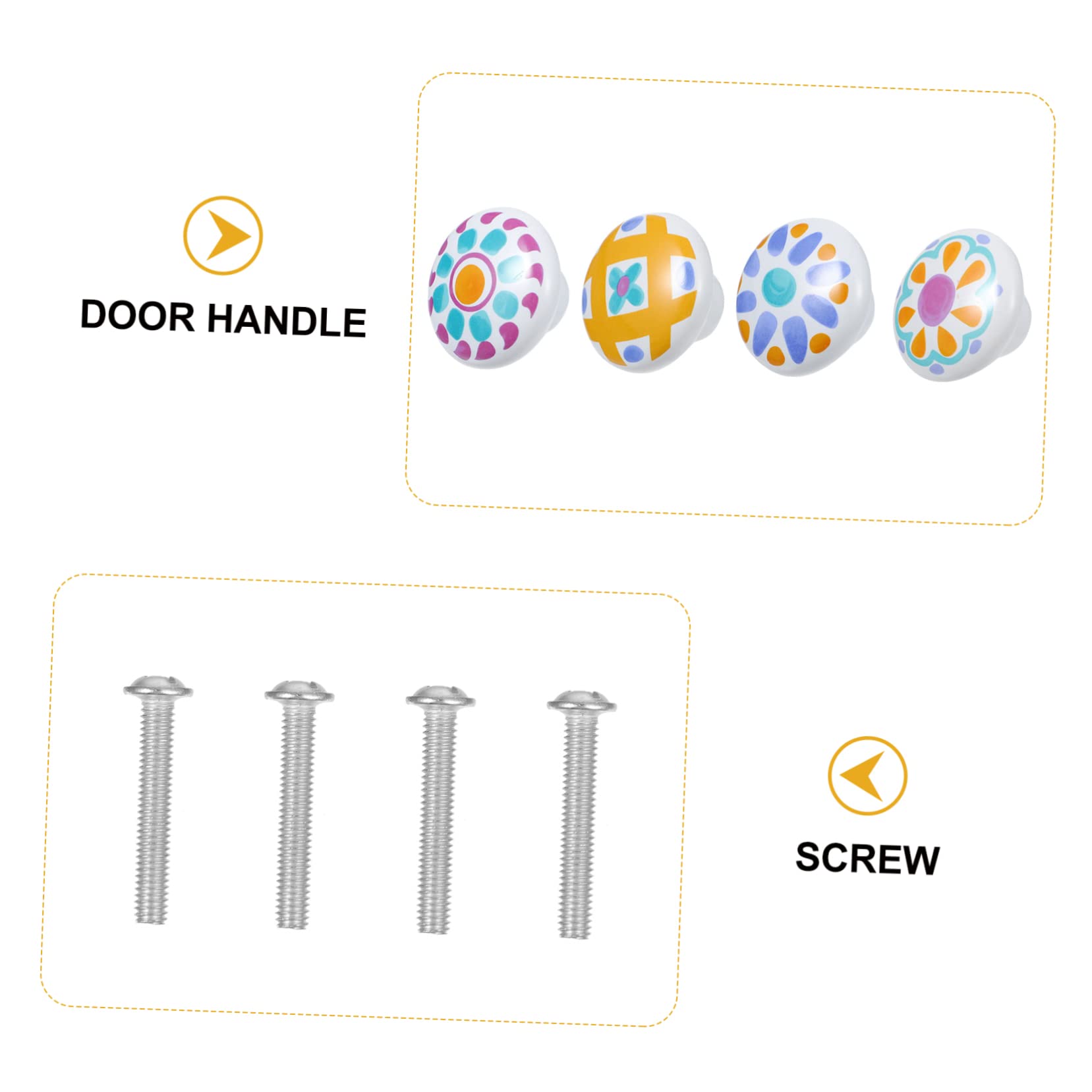 Angoily Drawer Handles for Dresser 4pcs Cartoon Ceramic Single Hole Round Easy to Install Durable